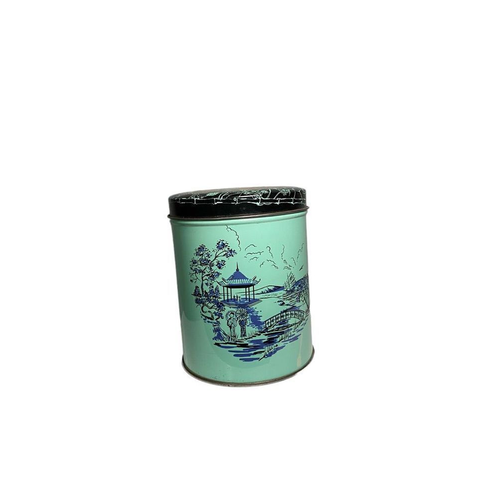 Vintage Cherrydale Farms turquoise tin